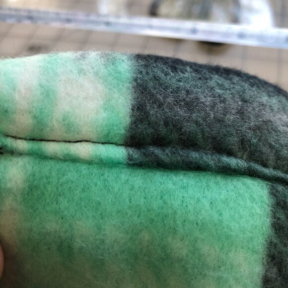 mint seagreen plaid sweater pullover topper travel wrap Open side poncho coverup - Picture 4 of 10